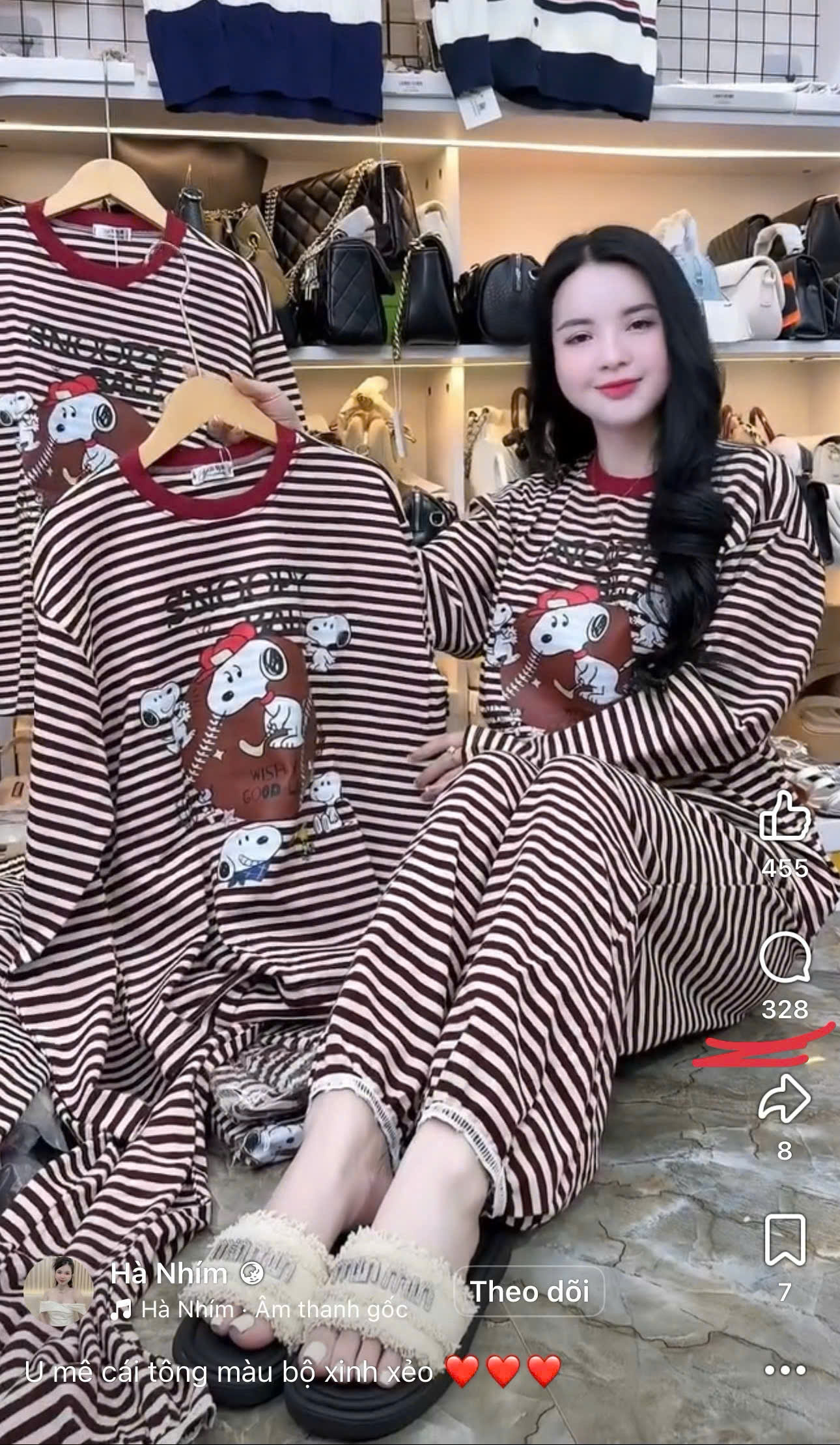 B170 - SET BỘ SNOOPY CHẤT ZIP KẺ NGANG