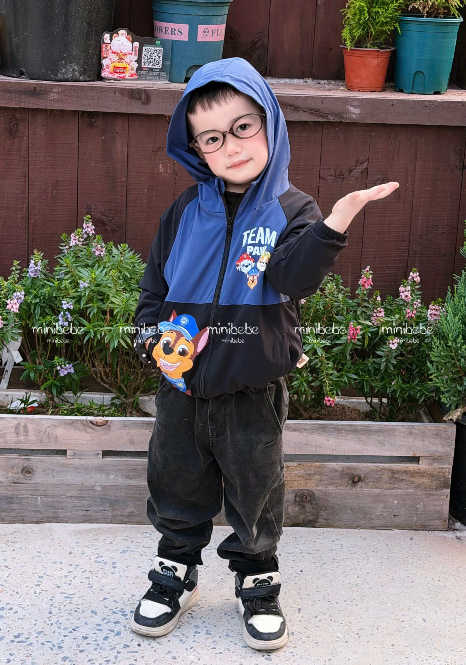 B195 - ÁO KHOÁC CỨU HỘ TEAM PAW ĐEN XANH