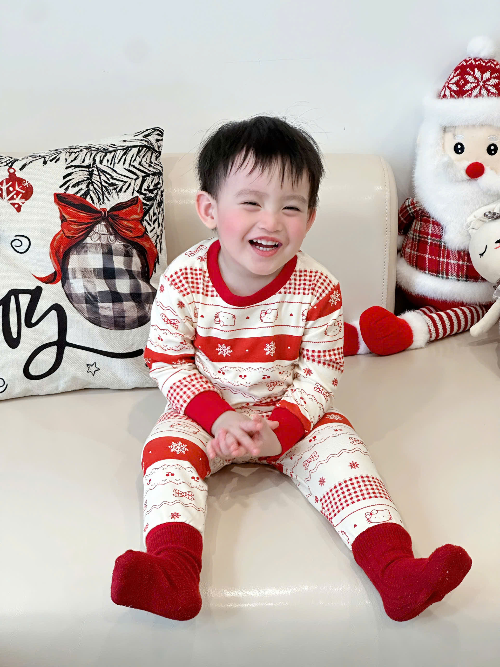 B520 - SET BỘ ZIP NOEL BÔNG TUYẾT KITTY PHỐI BE ĐỎ