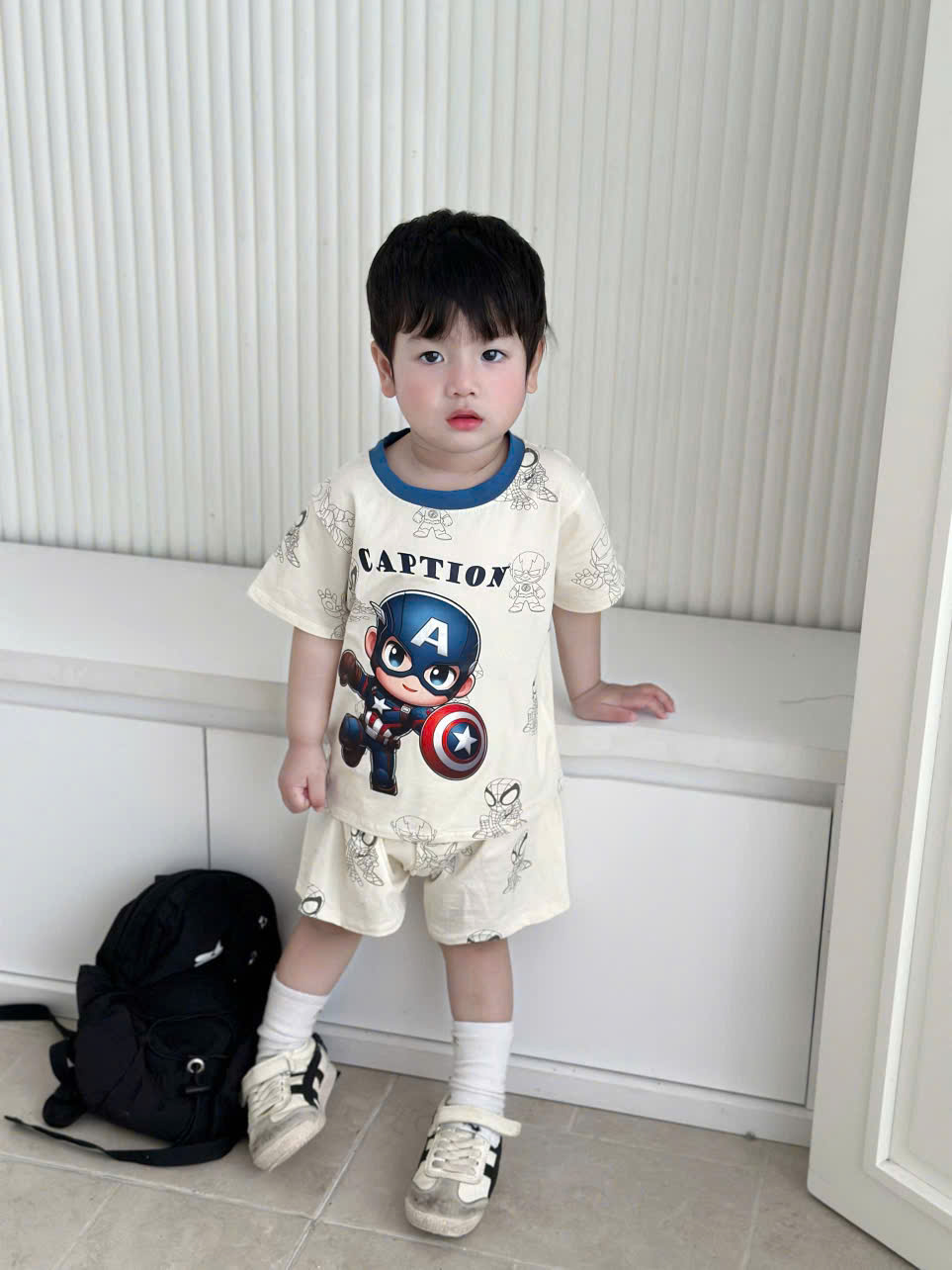 XẢ B523 -SET 2 BỘ IRONMAN +CAPTION TRẮNG XANH