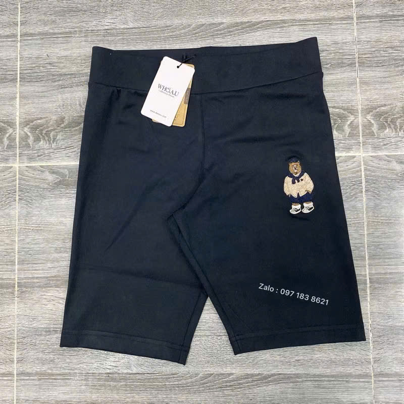 XẢ B593 - QUẦN LEGGING NỮ GẤU THÊU