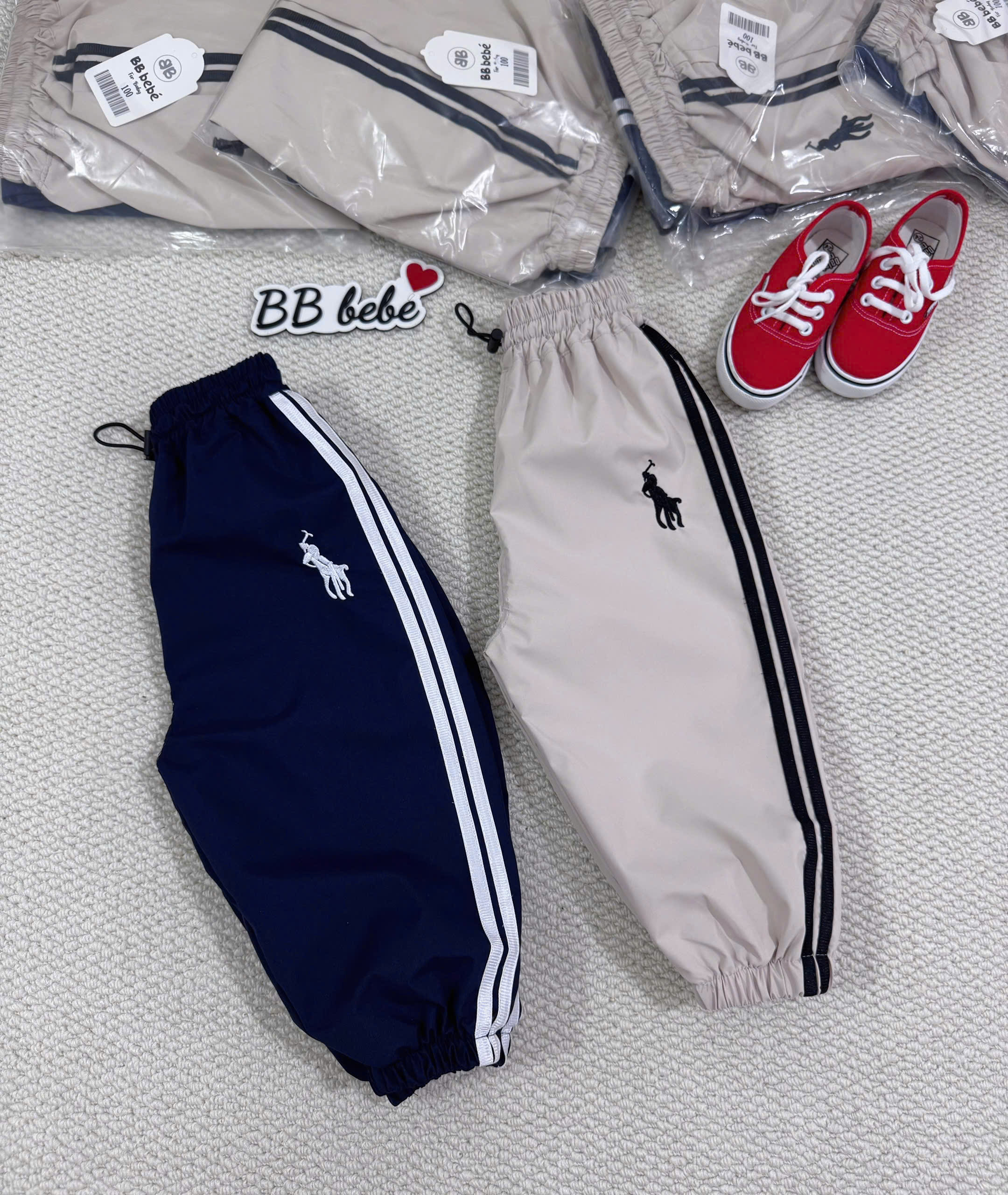XẢ B621 - SET 2 QUẦN GIÓ THAN BE SỌC TRẮNG