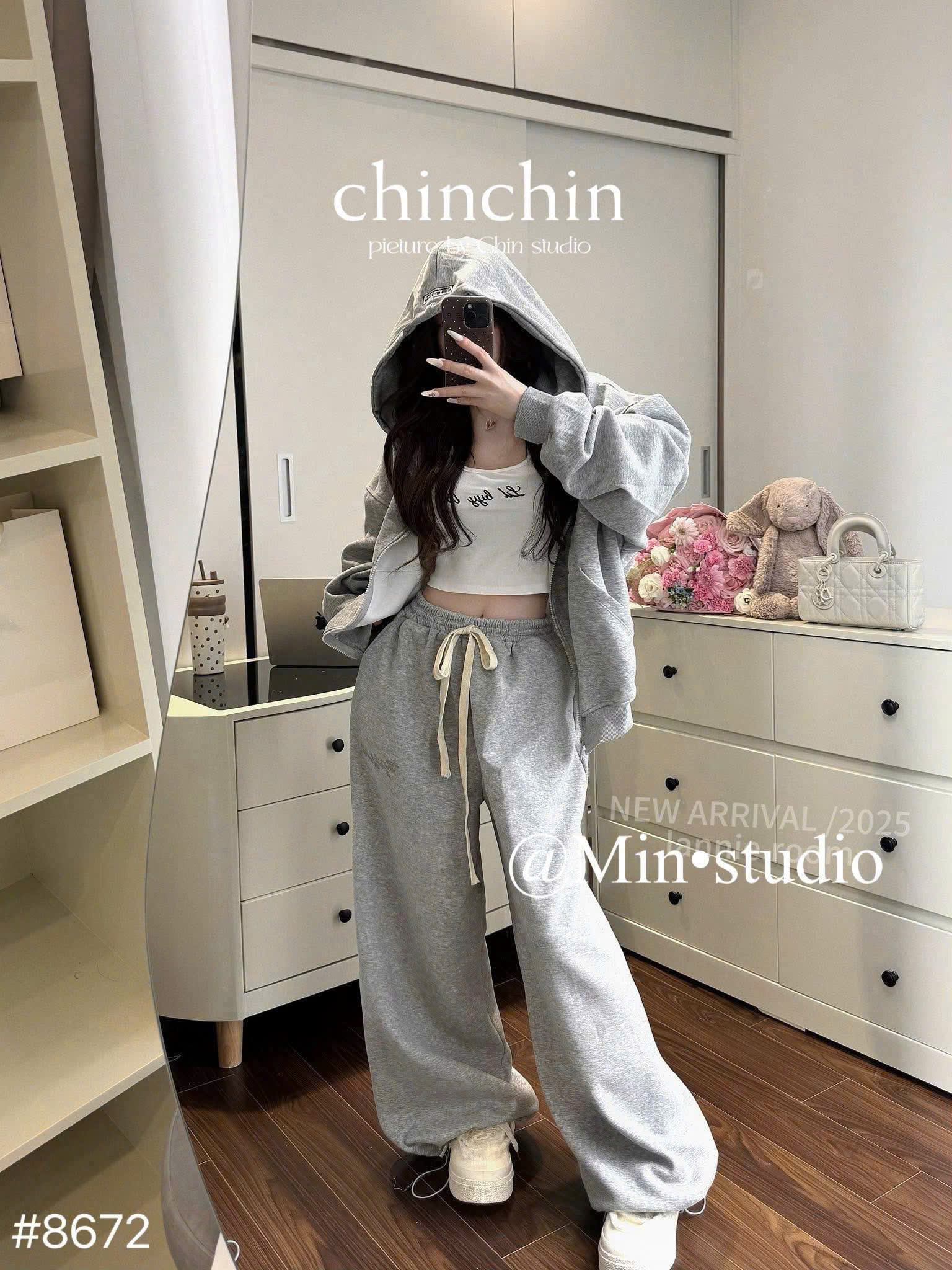 B626 - SET BỘ NỈ LÓT NHUNG GHI THÊU CHỮ BAD