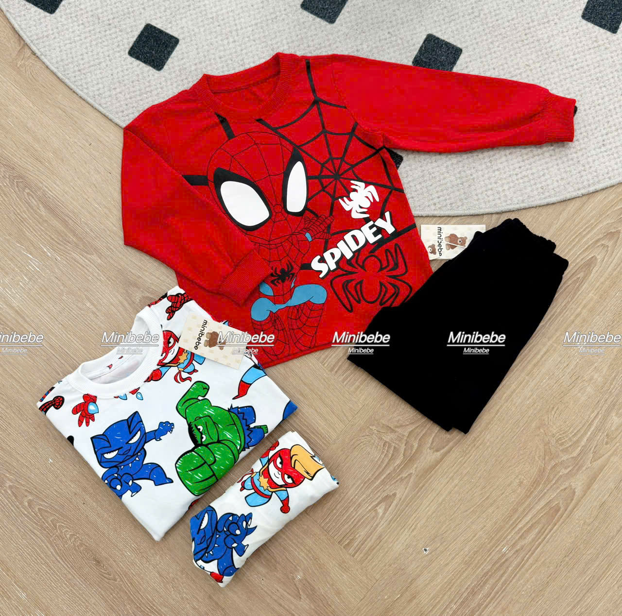 XẢ B770 - SET 2 BỘ NHỆN ĐỎ ĐEN ANH HÙNG AVENGER