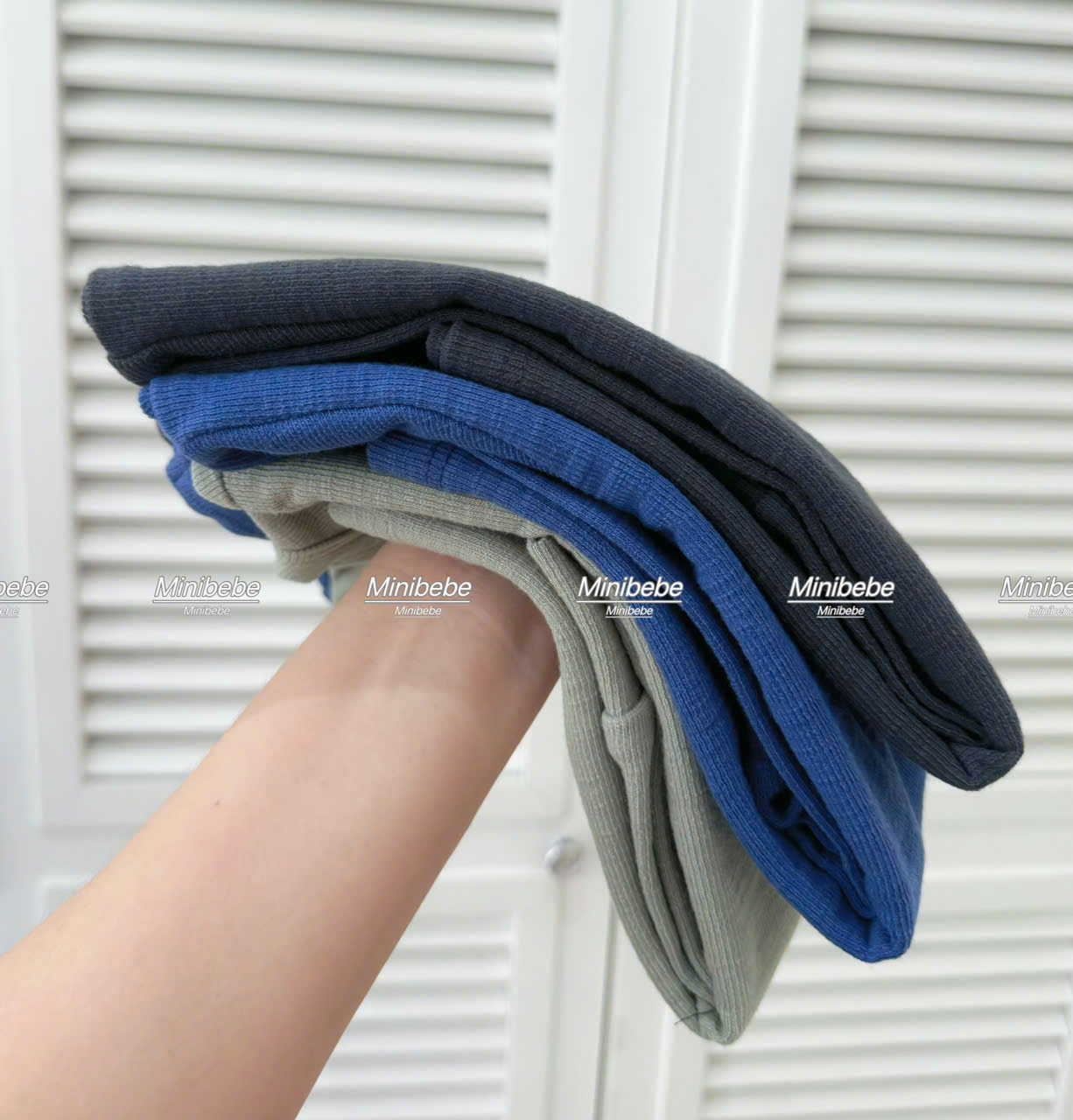 B820 - SET 3 BỘ GẤU GHI XANH NAVY MINT