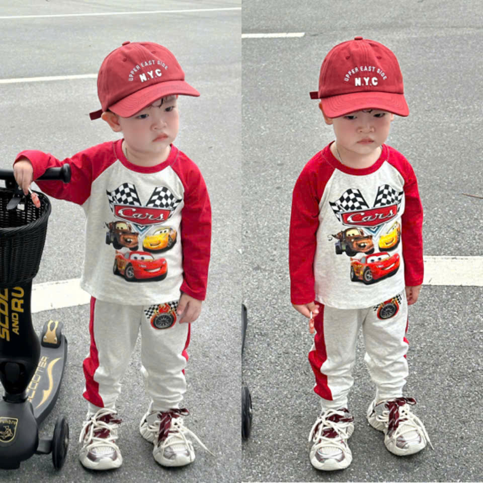 XẢ B888 - SET 2 BỘ Ô TÔ DÀI TAY TONE ĐỎ GHI
