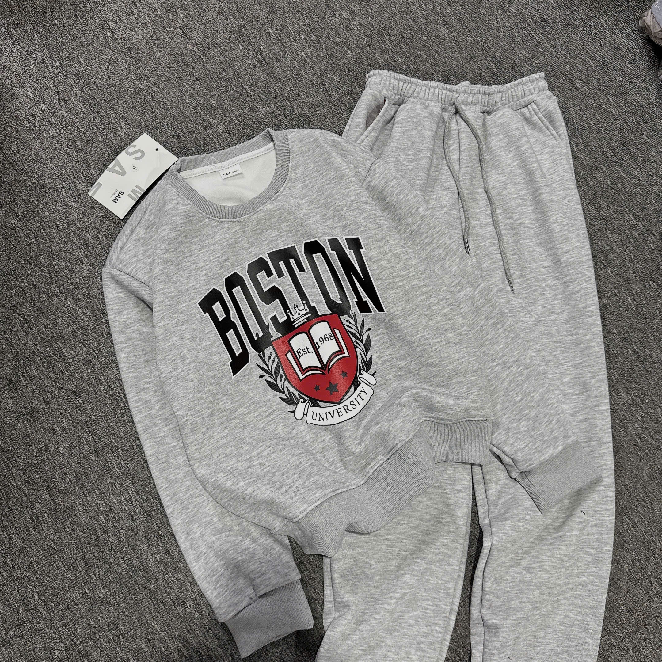 XẢ C02 - SET BỘ NỈ XÁM BOSTON