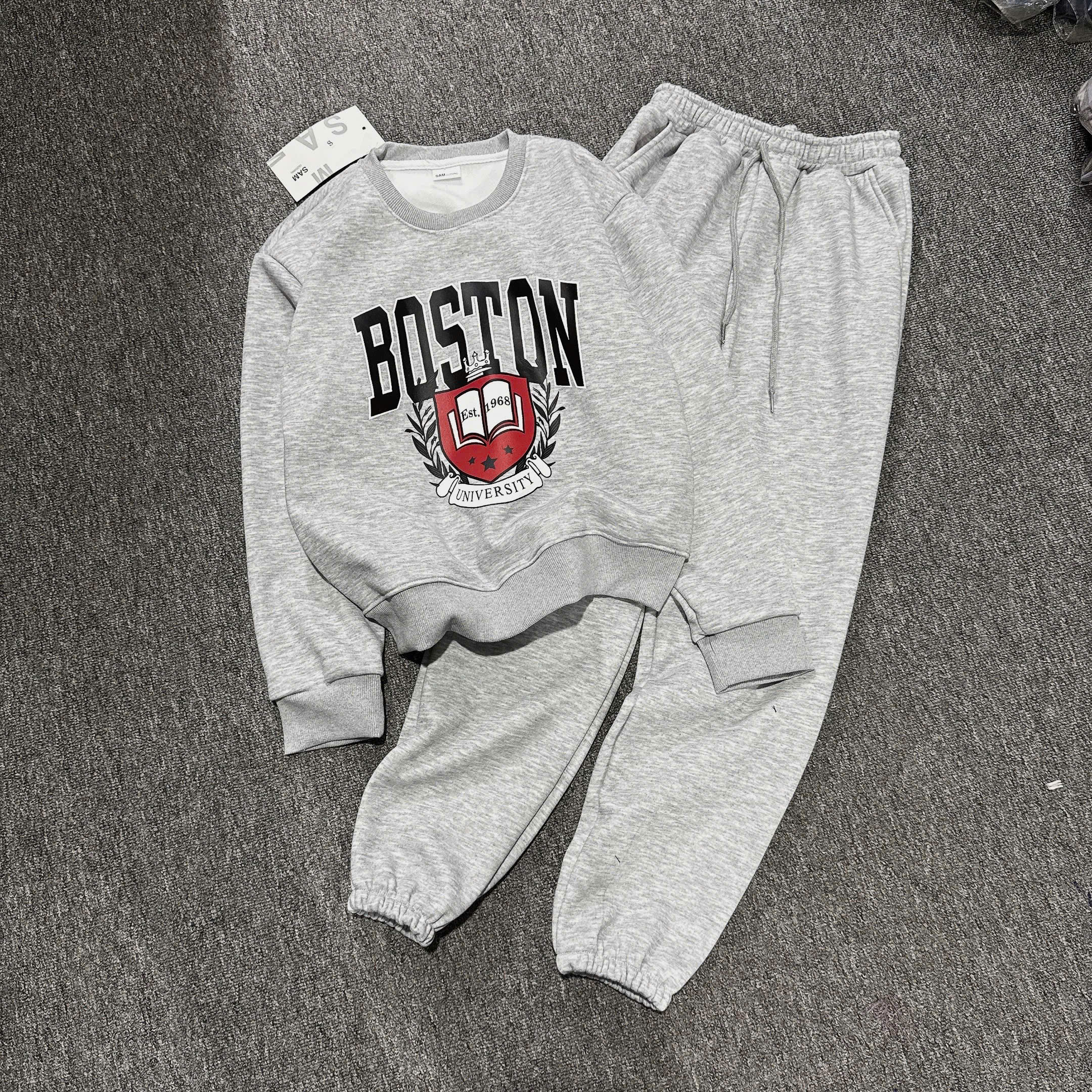 XẢ C02 - SET BỘ NỈ XÁM BOSTON