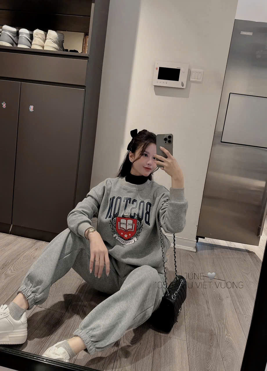 XẢ C02 - SET BỘ NỈ XÁM BOSTON