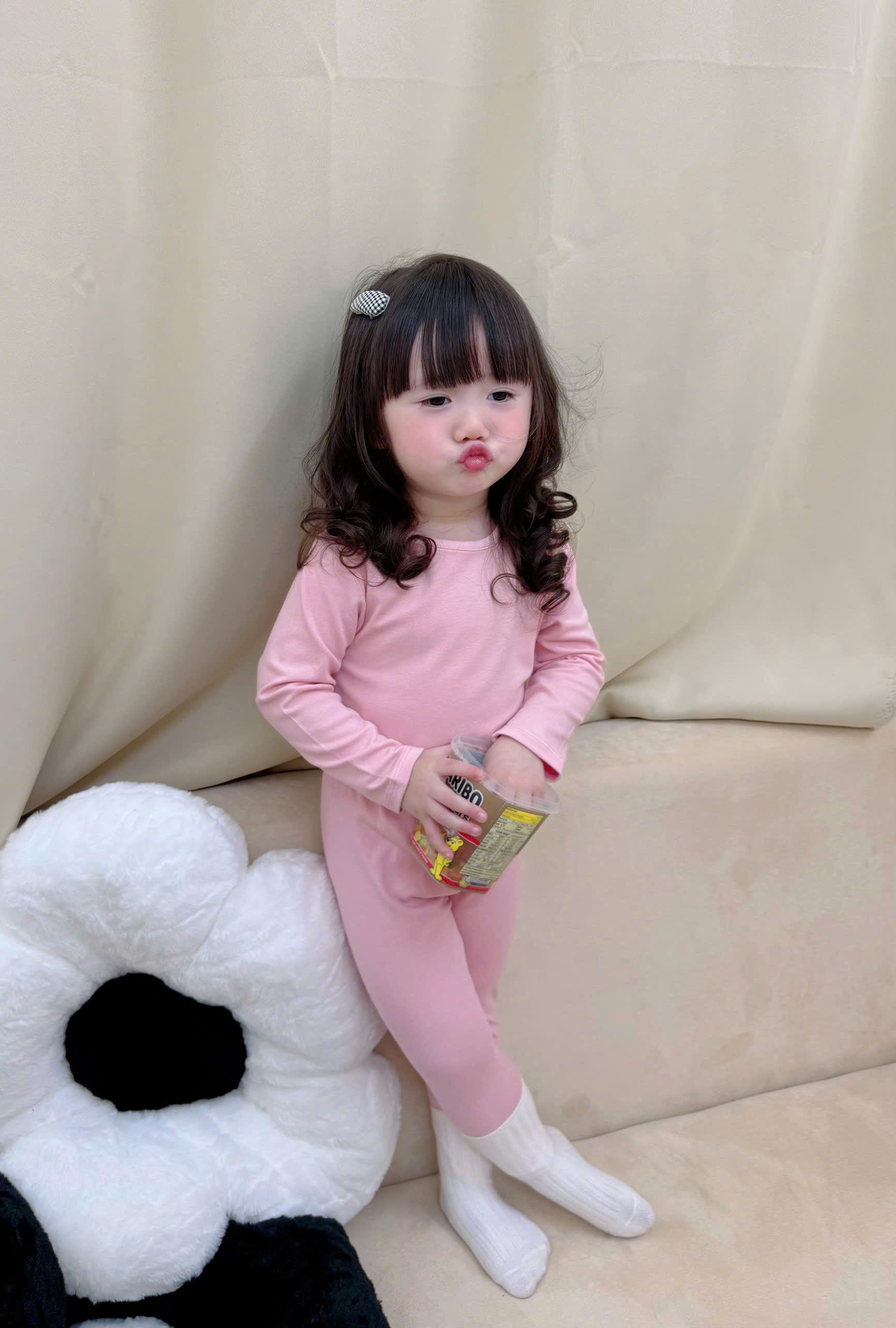 XẢ C216 - SET 3 BỘ ZIP TRƠN BE GHI HỒNG BG