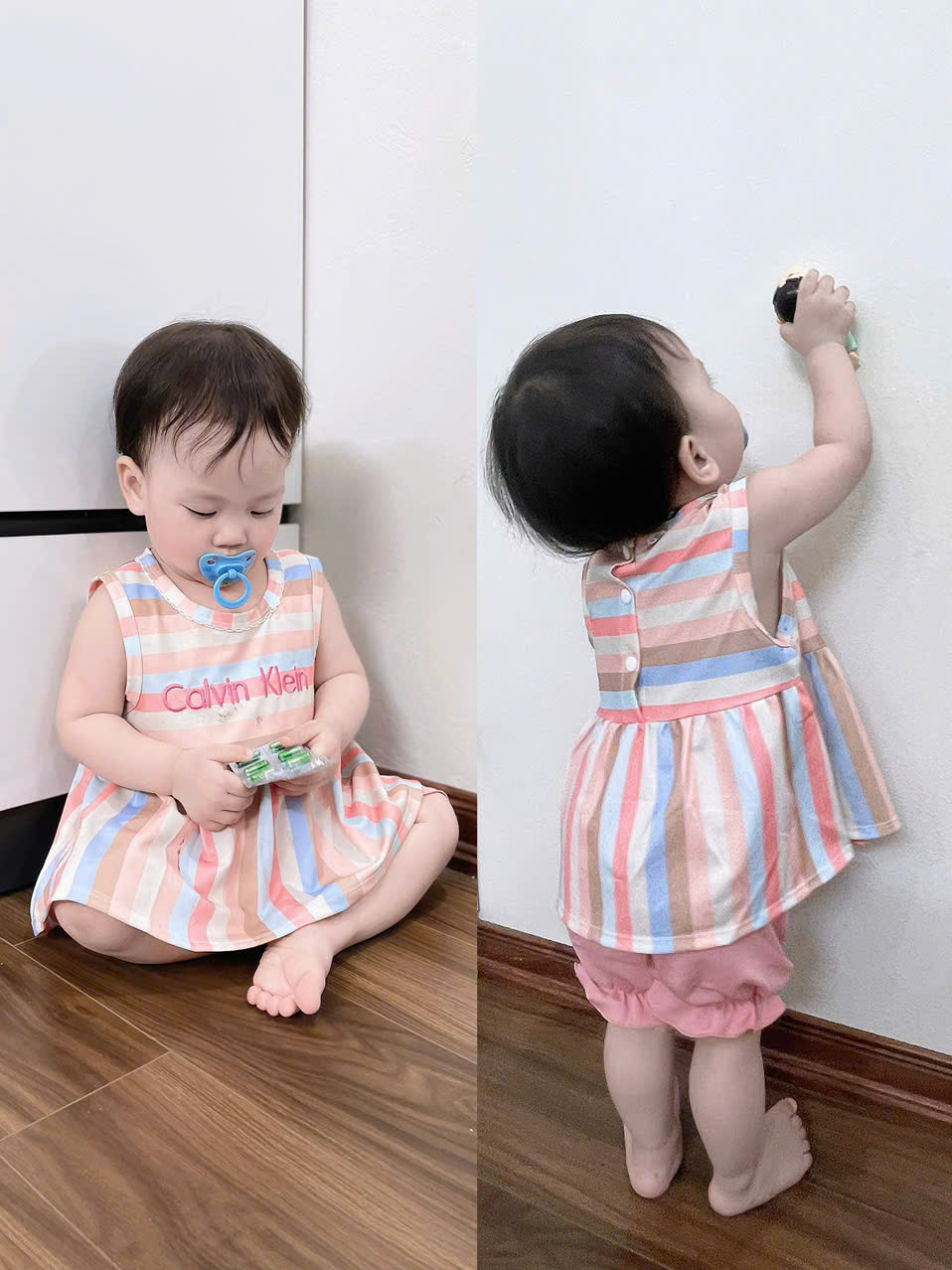 XẢ C330 - SET HỒNG ÁO SÁT NÁCH CK PASTEL QUẦN BO CHUN