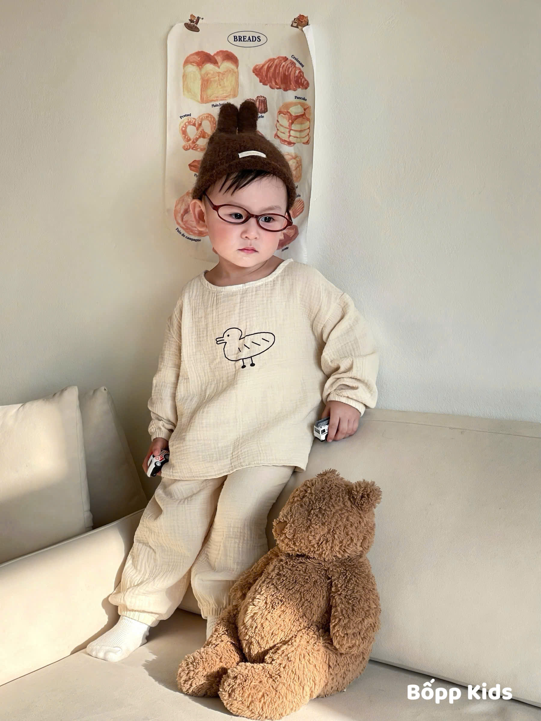 XẢ C360 - SET 2 BỘ PIJAMA XÔ CON VỊT BE KẺ