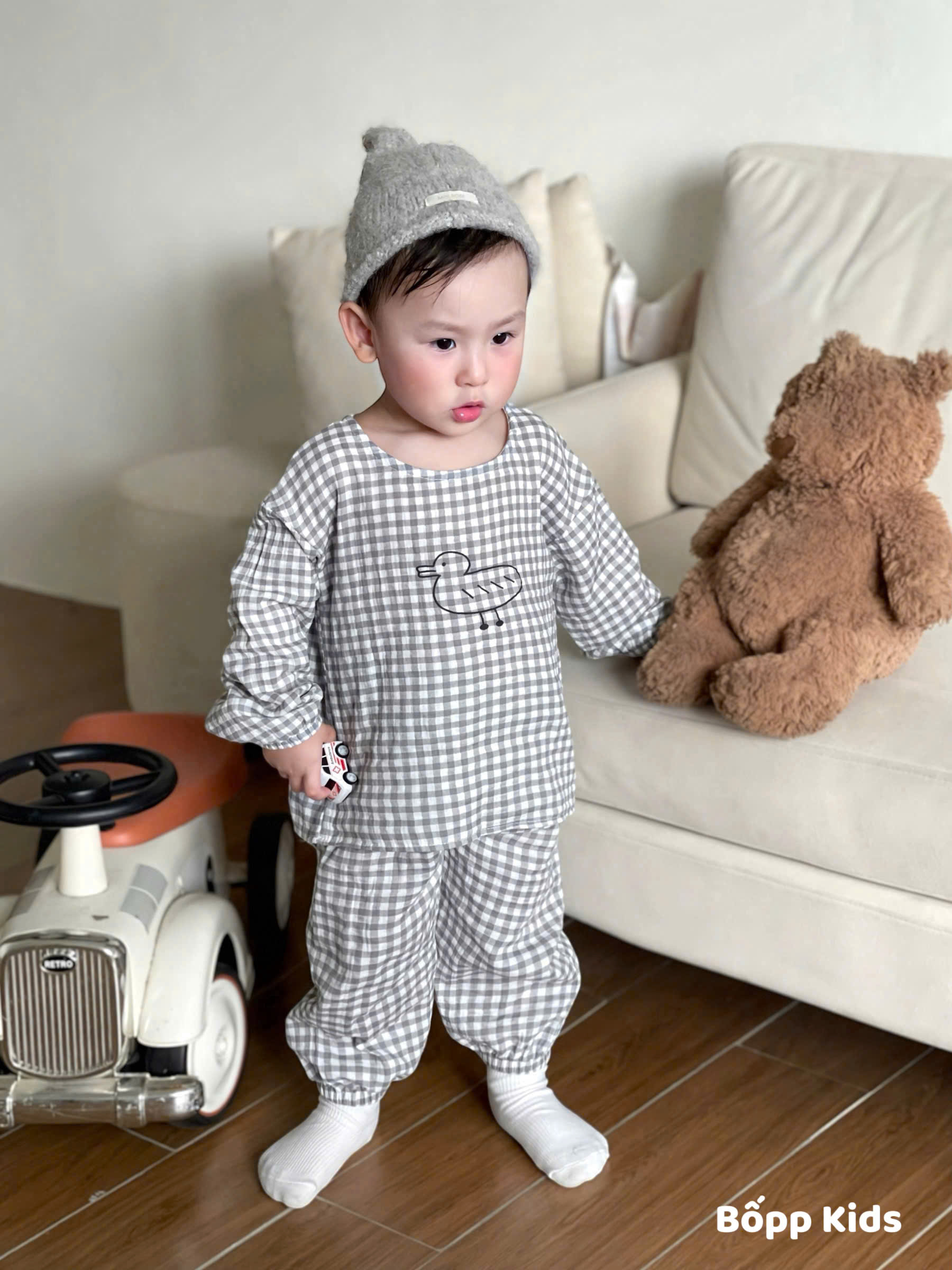 XẢ C360 - SET 2 BỘ PIJAMA XÔ CON VỊT BE KẺ