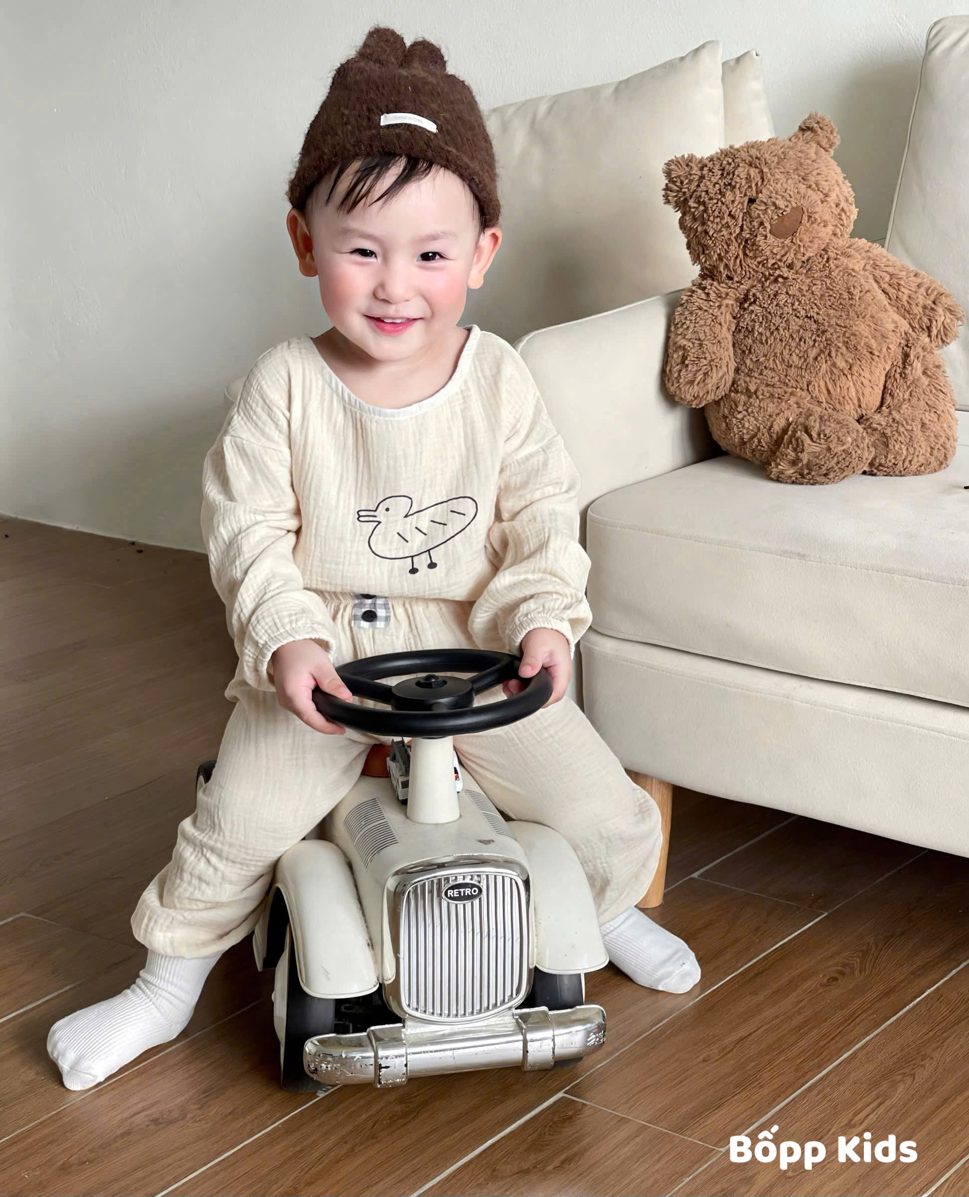 XẢ C360 - SET 2 BỘ PIJAMA XÔ CON VỊT BE KẺ