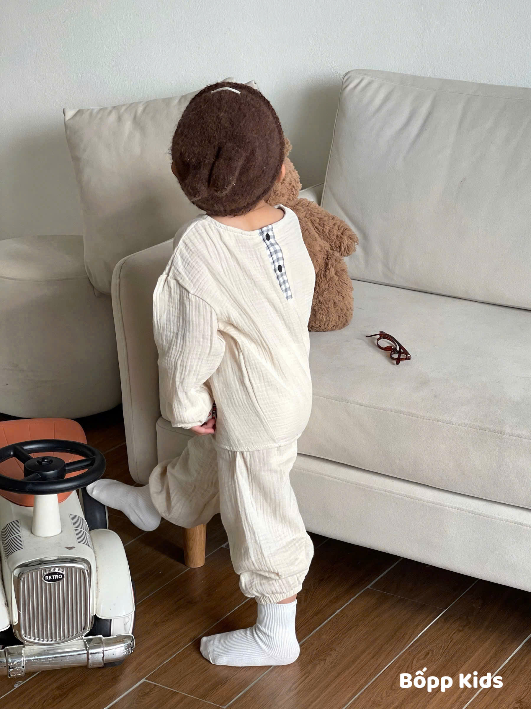 XẢ C360 - SET 2 BỘ PIJAMA XÔ CON VỊT BE KẺ