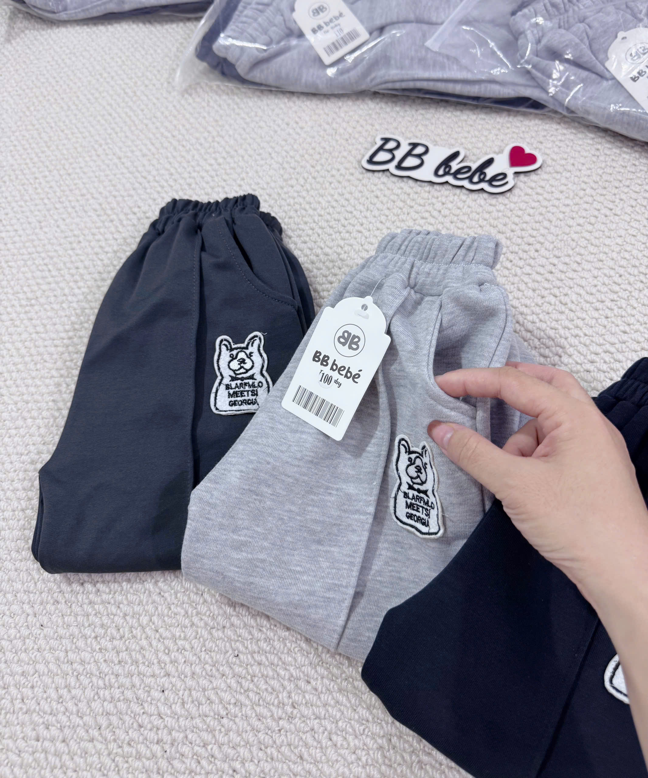 XẢ C417 - SET 3 QUẦN CUA HÌNH GẤU THAN GHI ĐEN