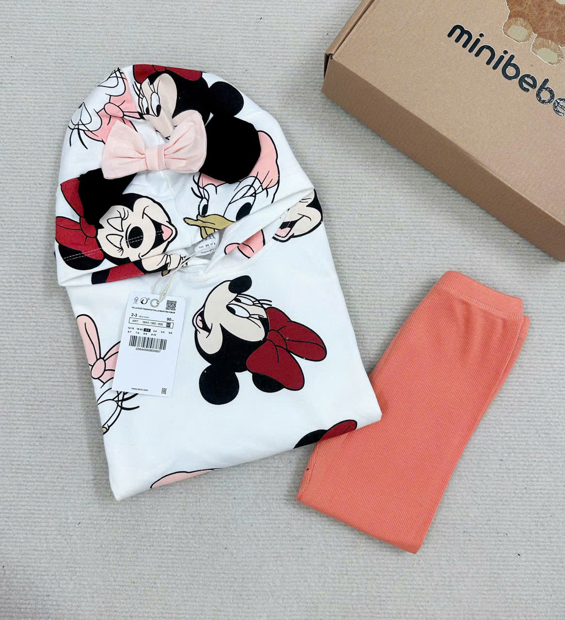 XẢ SET ÁO NỈ MICKEY QUẦN TĂM CAM - A605