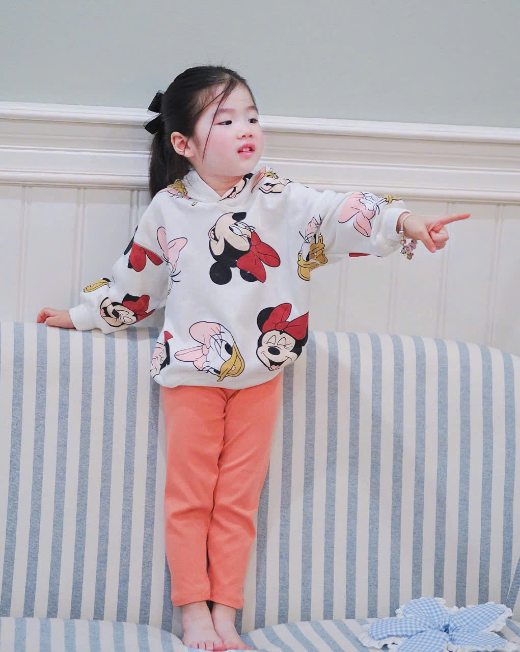 XẢ SET ÁO NỈ MICKEY QUẦN TĂM CAM - A605
