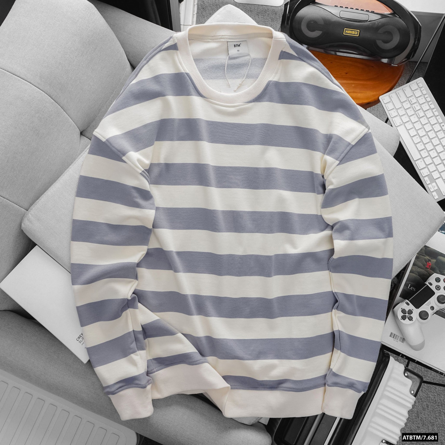 BTM heaven basic checked sweatshirt