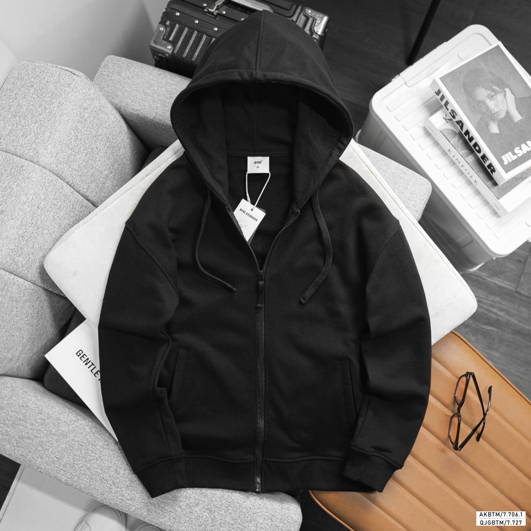 Áo nỉ BTM basic hooded & zip sweater