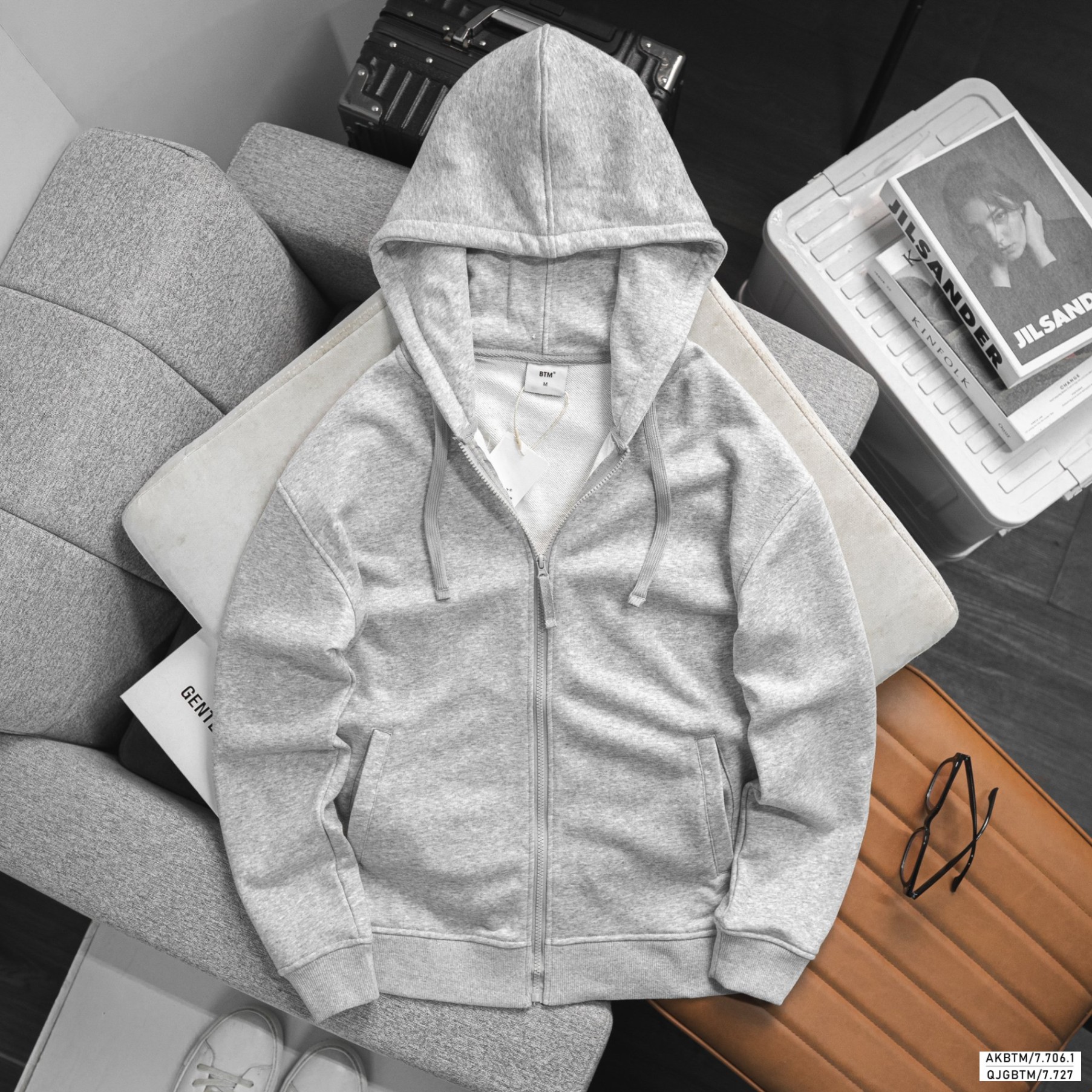 Áo nỉ BTM basic hooded & zip sweater