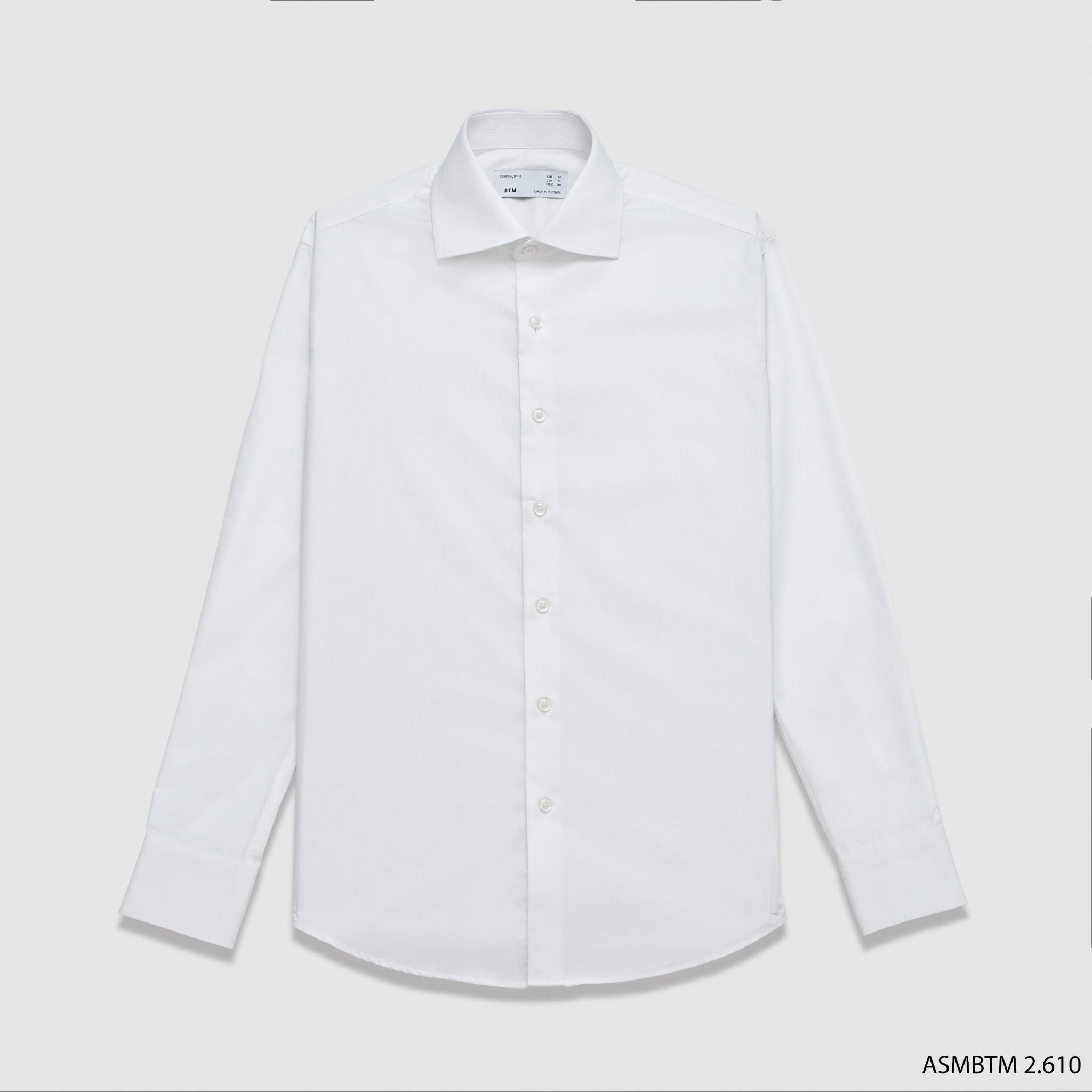 BTM Cut-Away Textured White Shirt