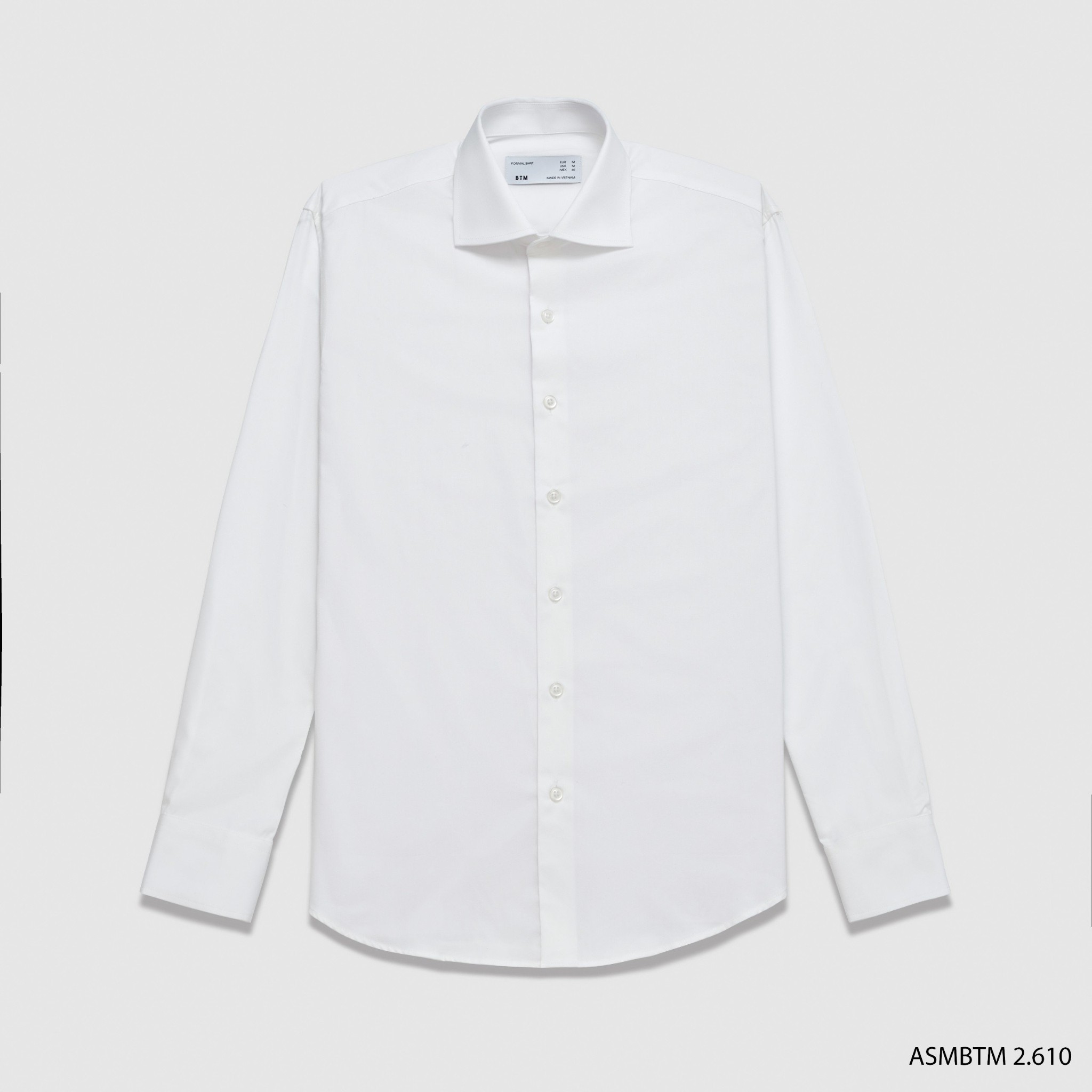 BTM Cut-Away Textured White Shirt