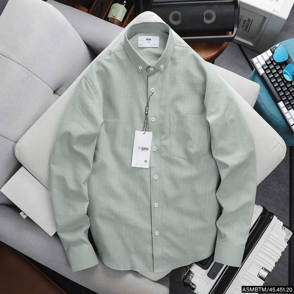 Áo sơmi kẻ BTM buton-down oxford shirt