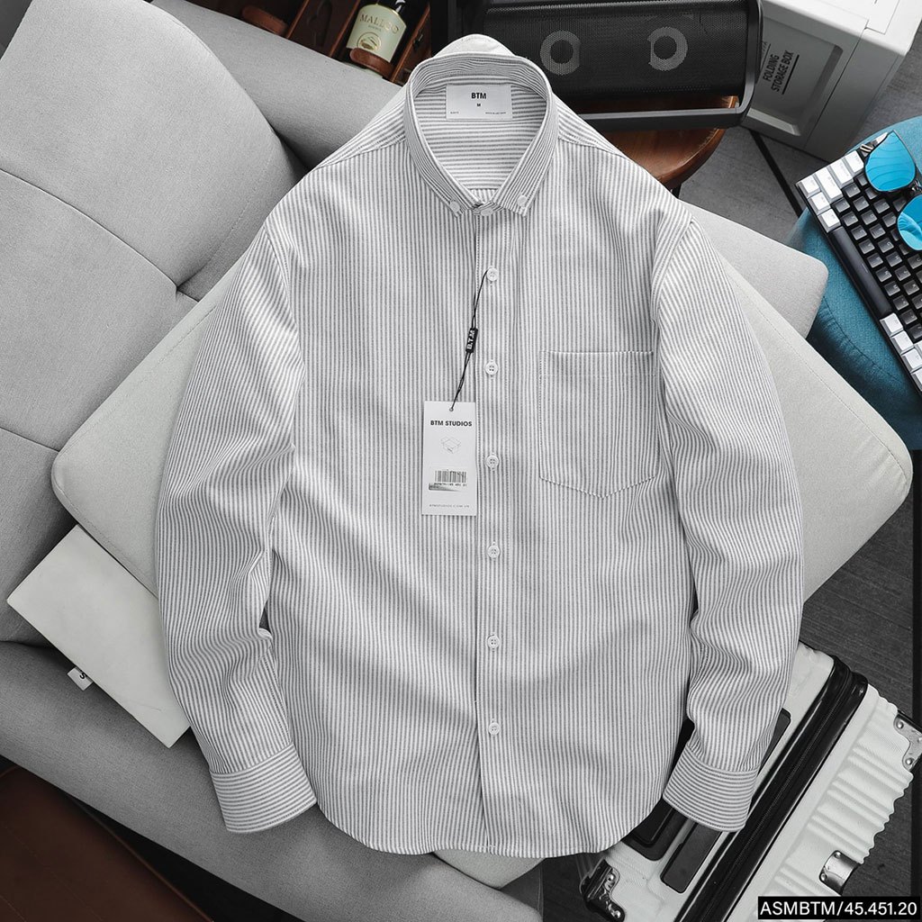 Áo sơmi kẻ BTM buton-down oxford shirt