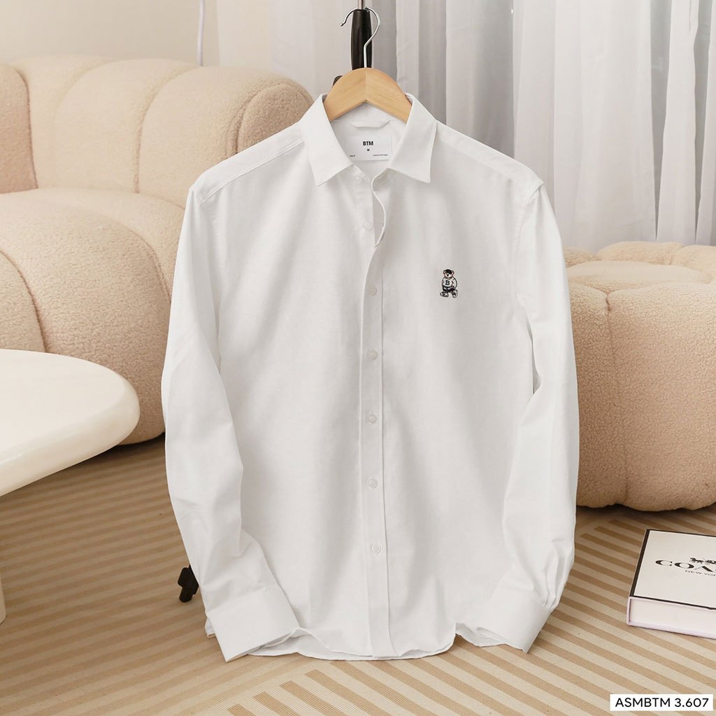 Áo Sơ Mi BTM Bear Logo Regularfit Oxford Shirt