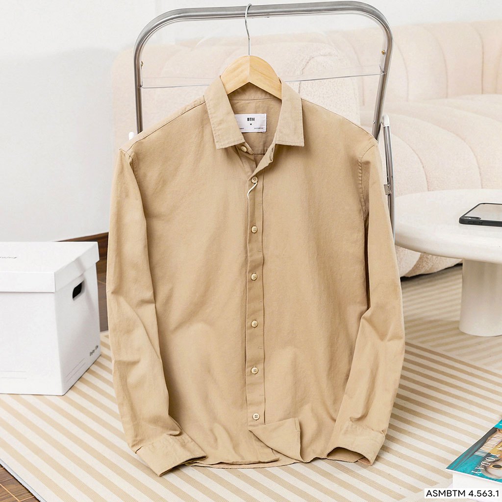 Áo sơ mi BTM basic color khaki shirt