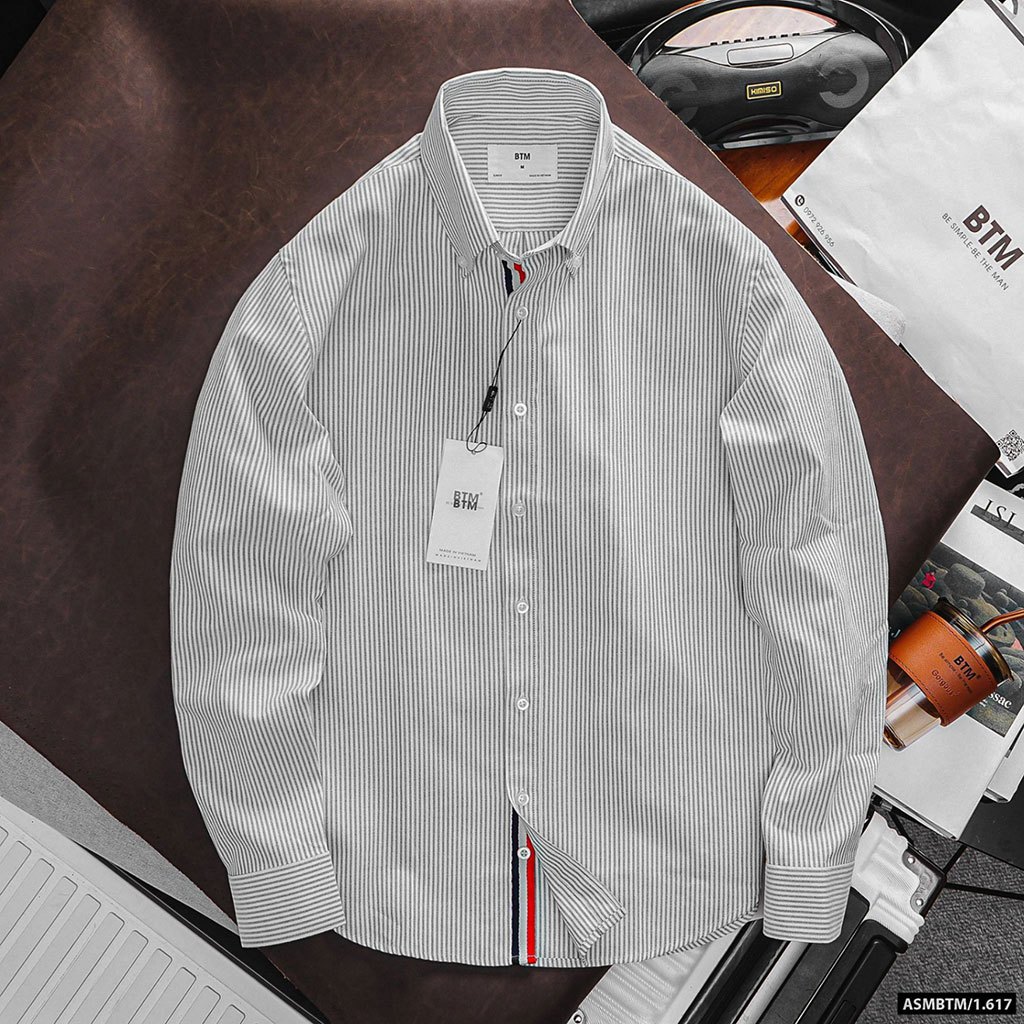 Áo sơ mi dài tay BTM oxford trimmed dress shirt