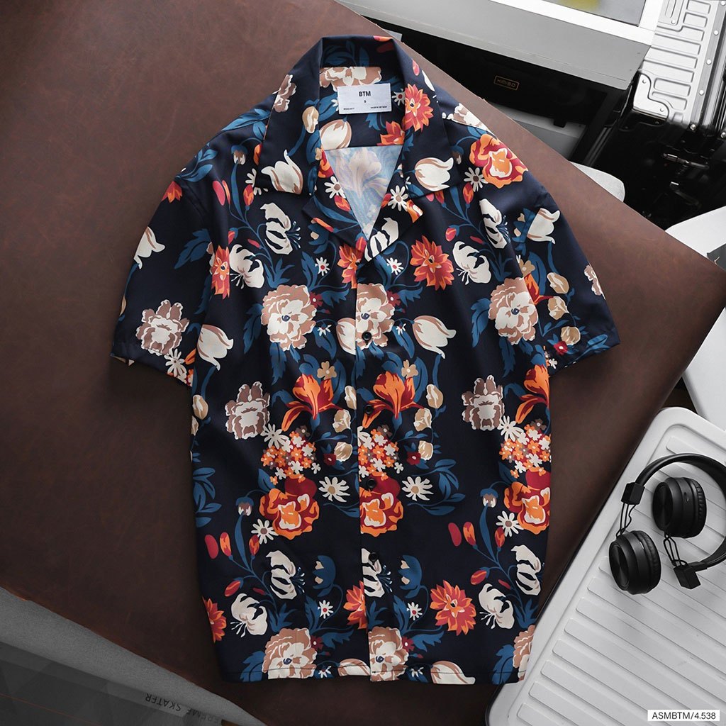 Áo sơmi cộc tay BTM printed cuban shirt 6c