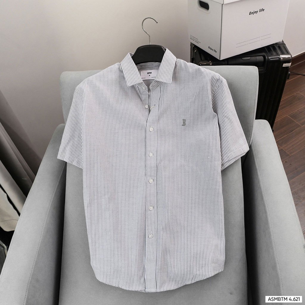 Áo sơ mi cộc tay BTM oversized OXFORD short sleeve shirt