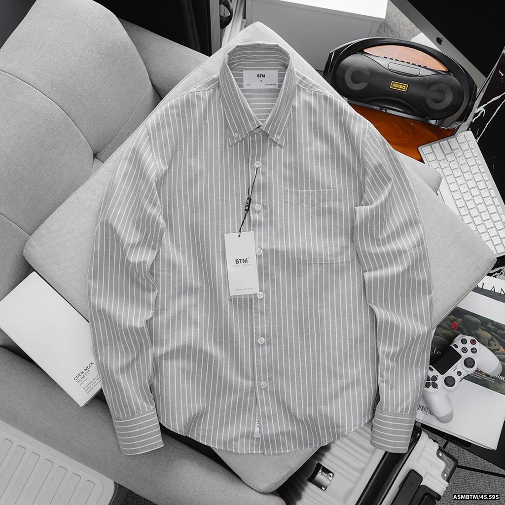 Áo sơ mi BTM oxford stripped basic shirt 3c