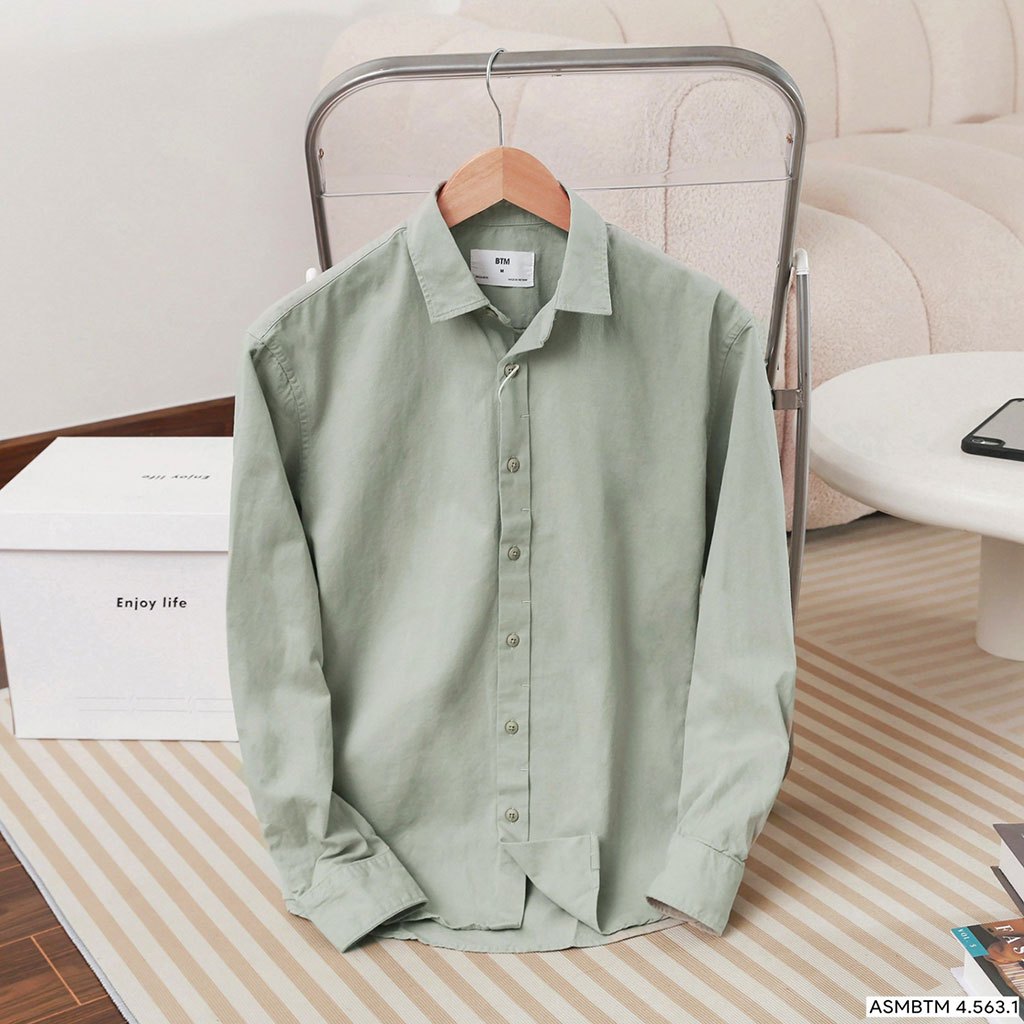 Áo sơ mi BTM basic color khaki shirt