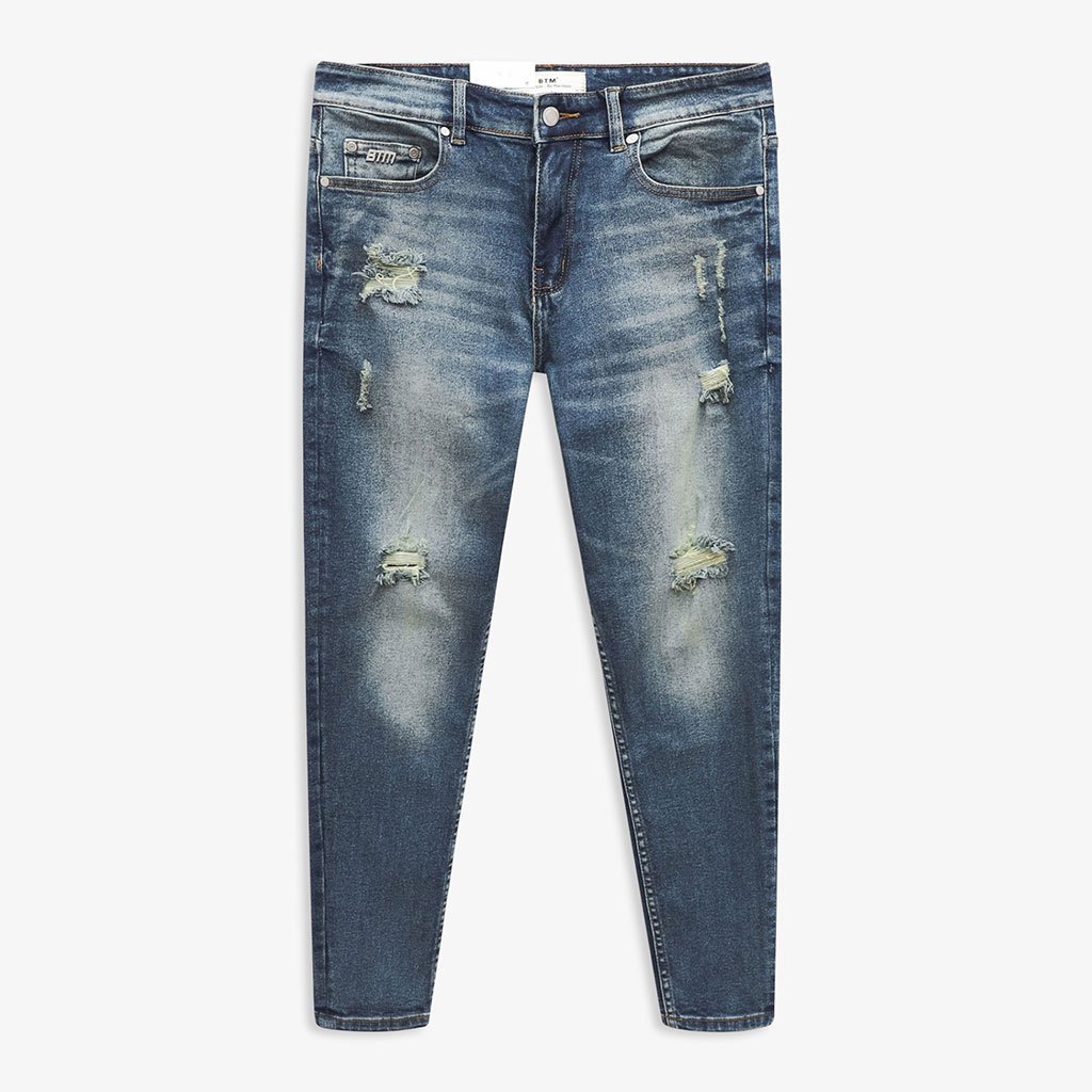 BTM mid blue wash mildly distressed Jeans