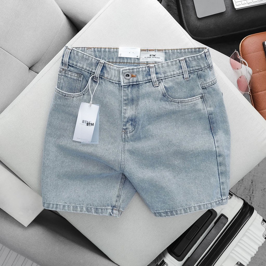 Quần short jeans BTM basic dáng ngắn