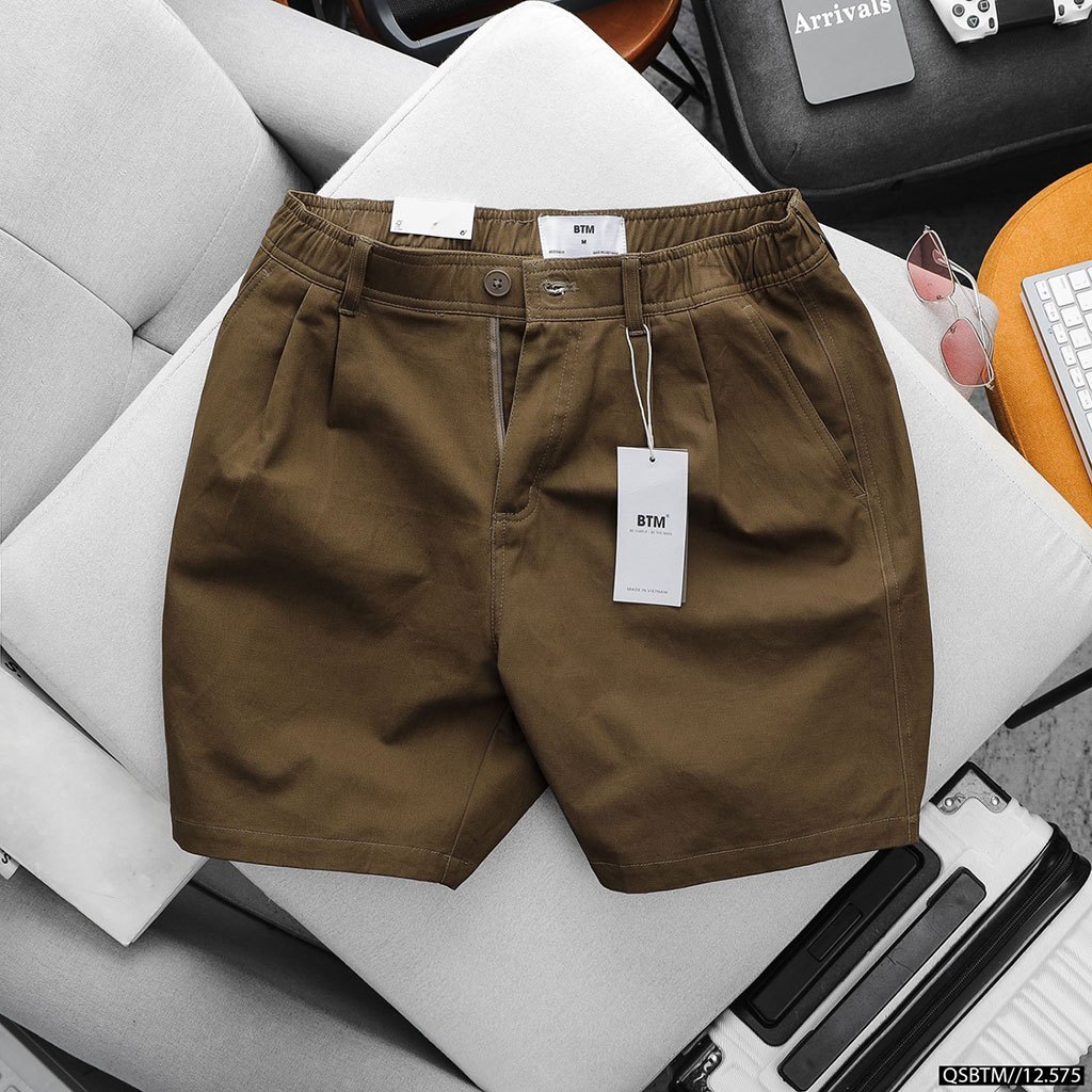 Quần short dáng rộng BTM Lax Traight khaki short