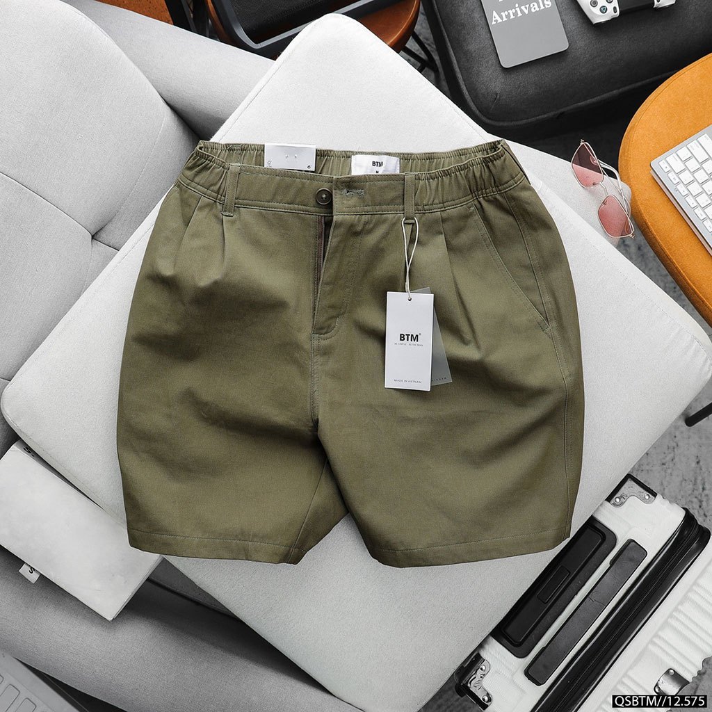 Quần short dáng rộng BTM Lax Traight khaki short