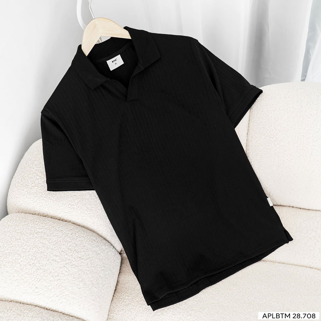 Áo thun dệt gân BTM V-neck polo shirt