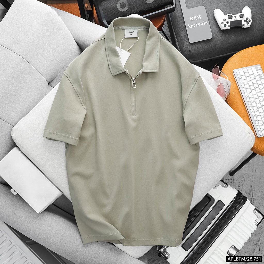 Áo thun BTM Zip-up Collar polo shirt