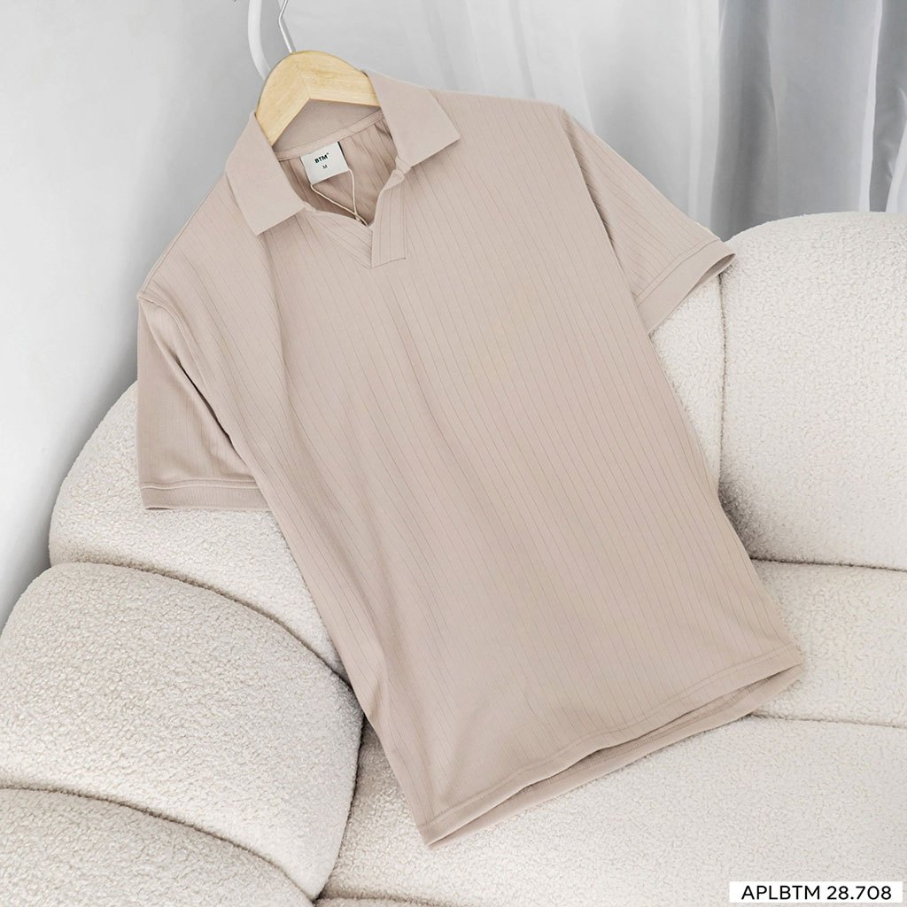 Áo thun dệt gân BTM V-neck polo shirt