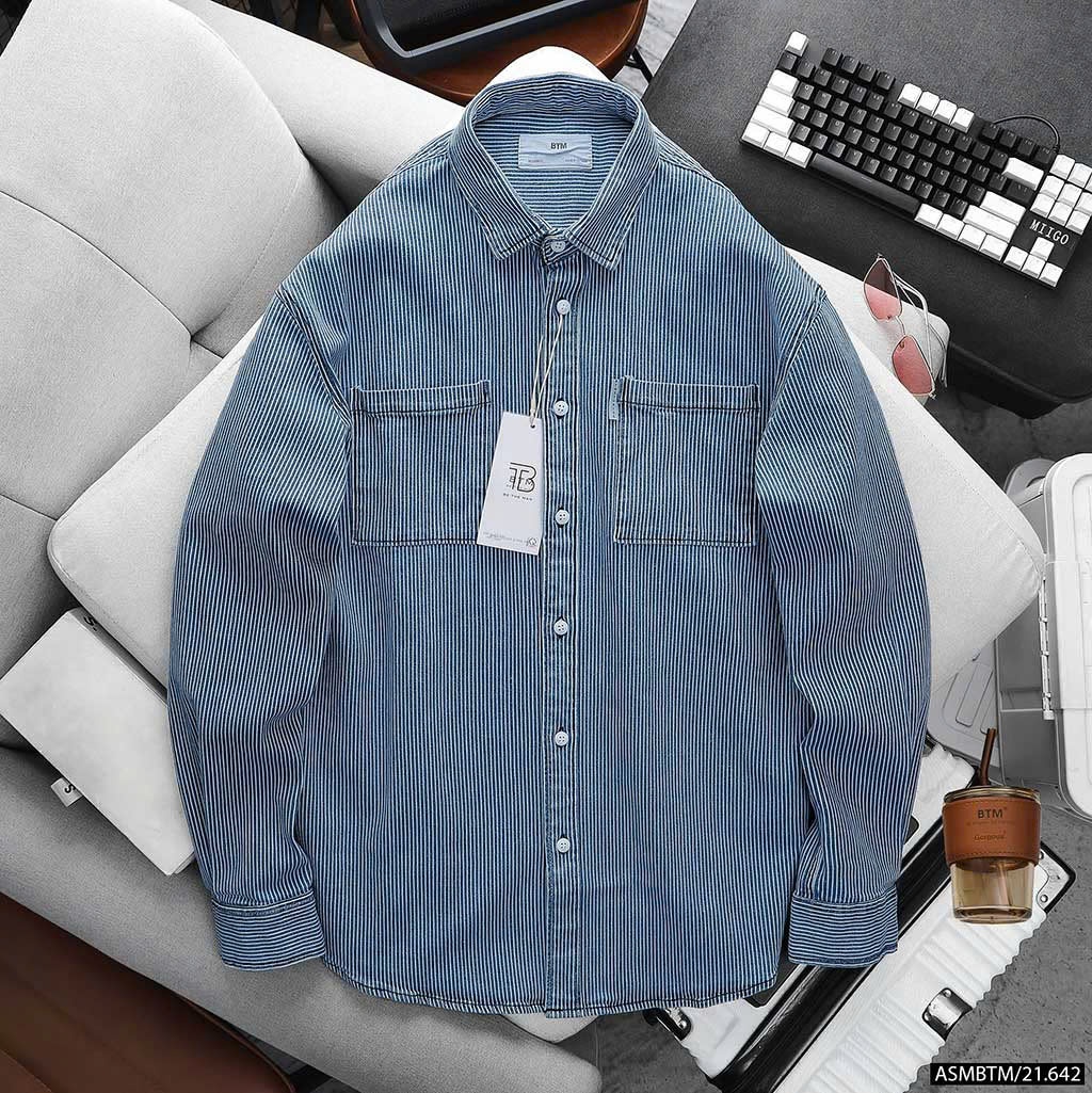 Áo sơ mi BTM Ruler Checked denim shirt