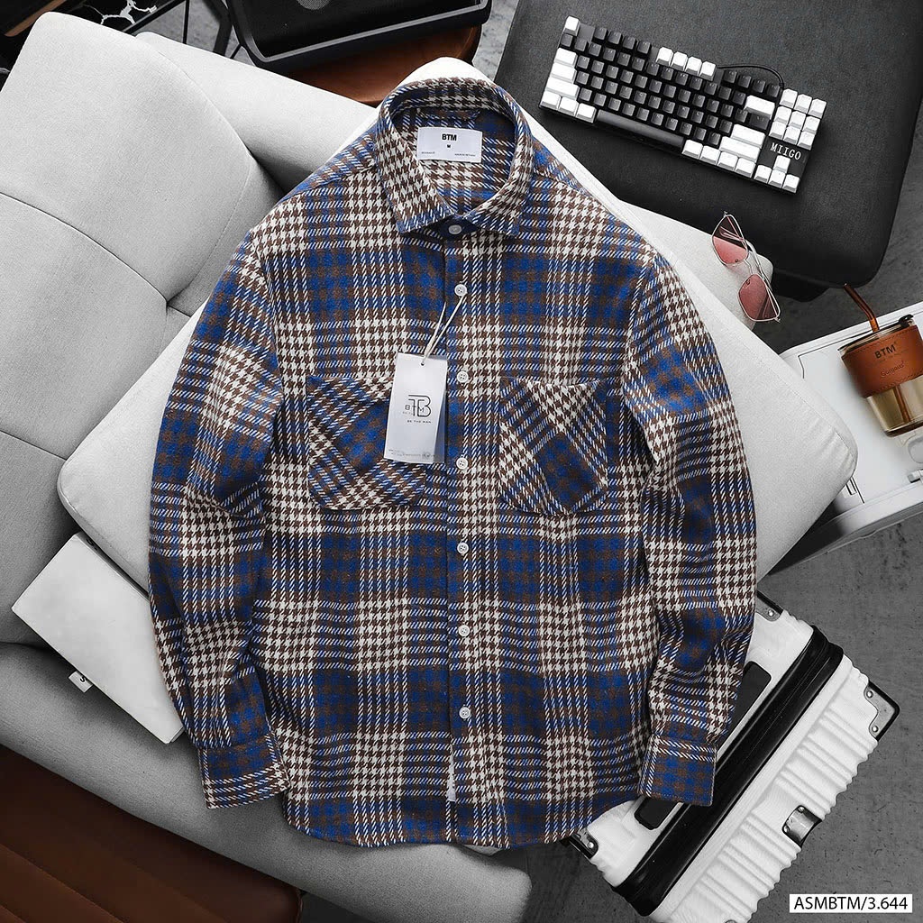 Áo sơ mi BTM Relax Flanel checked shirt