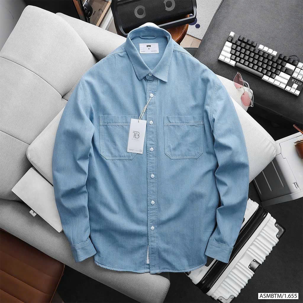 Áo sơ mi dài tay BTM denim Classic Two Pocket shirt