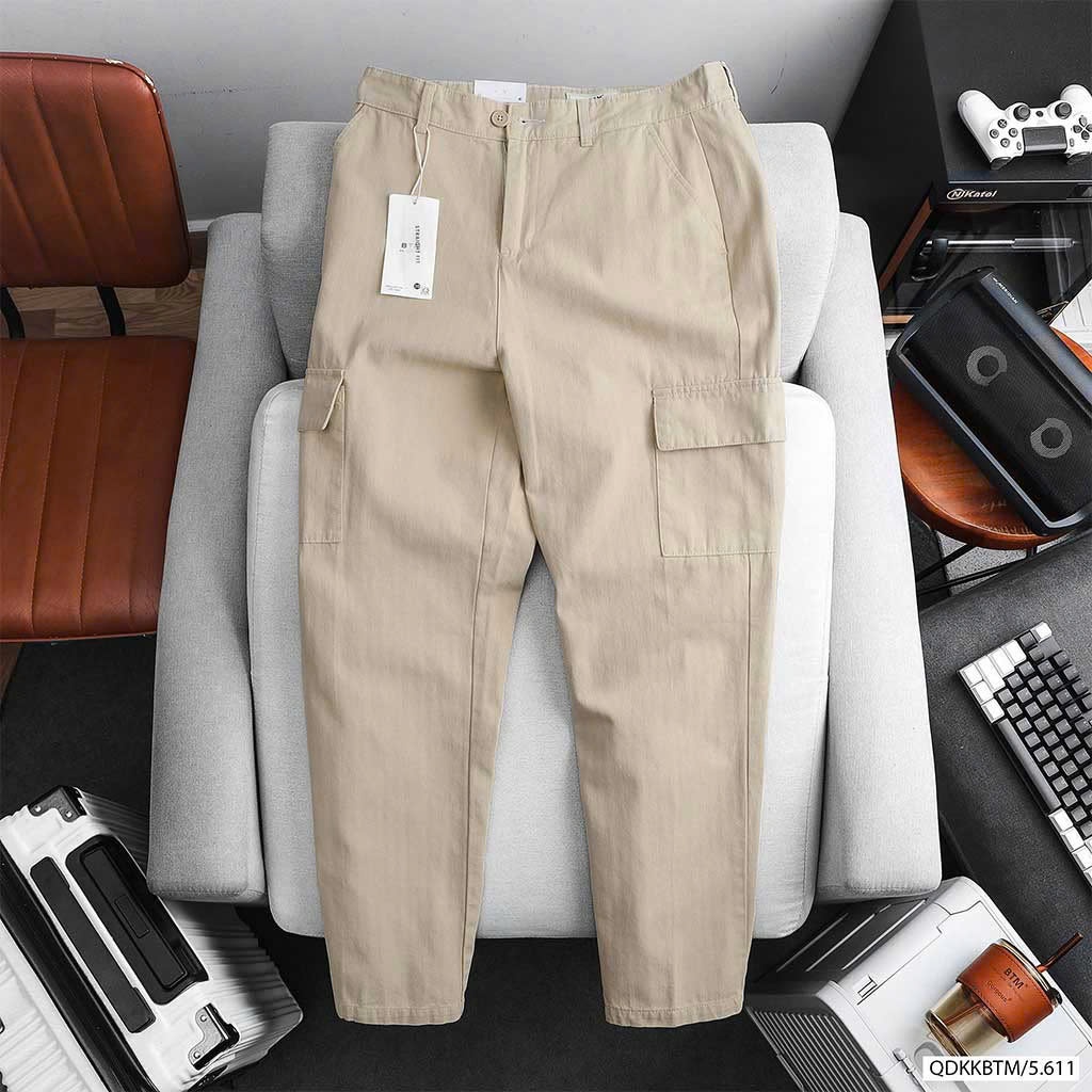 Quần khaki BTM Wide-Leg cargo khaki pants - straight fit