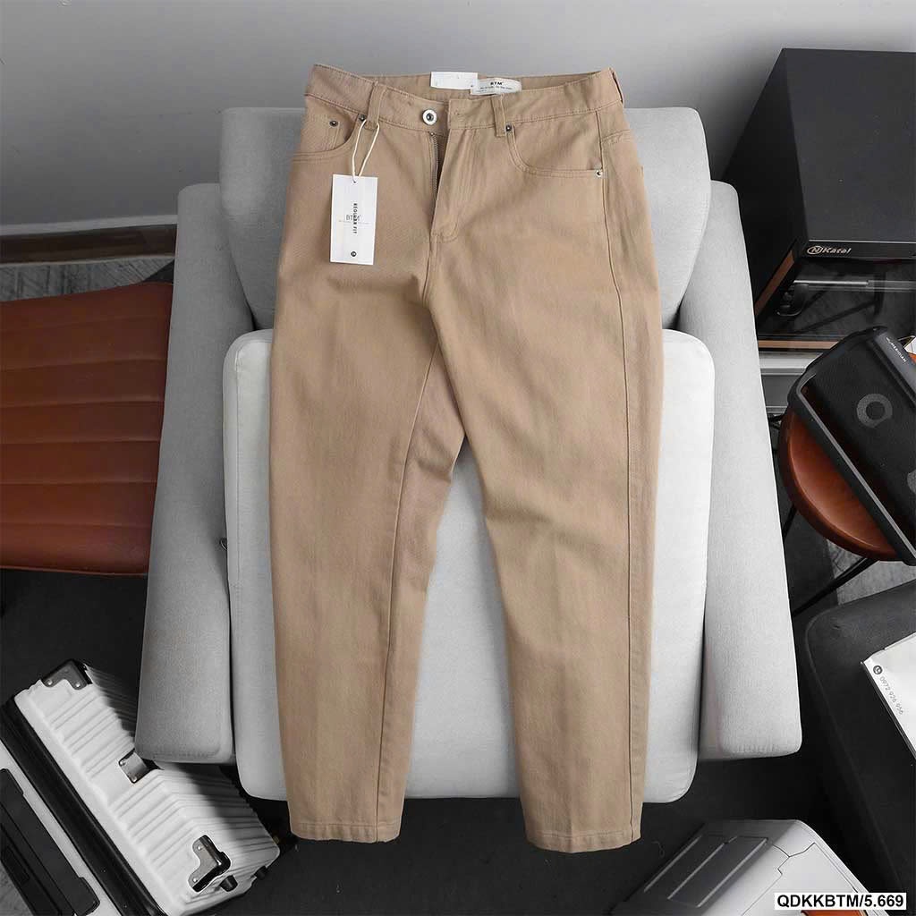 Quần kaki BTM BASIC HIGH RISE REGULAR FIT JEANS