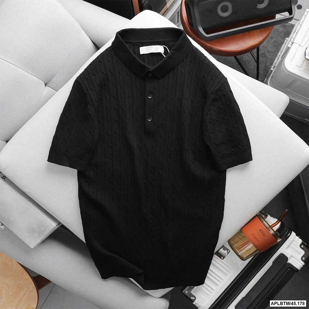 Áo Thun BTM Cable Knit Cotton Polo Shirt
