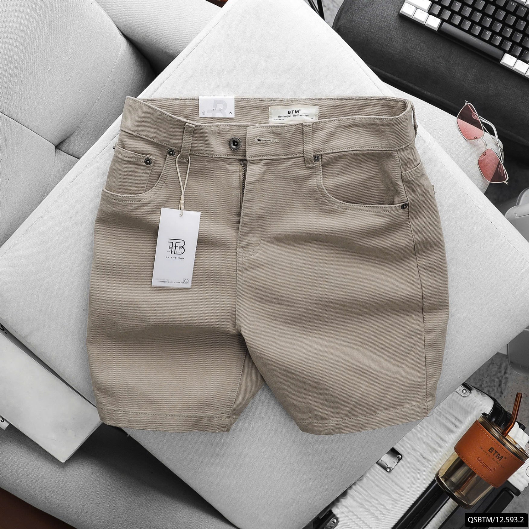 Quần short BTM five pocket denim short
